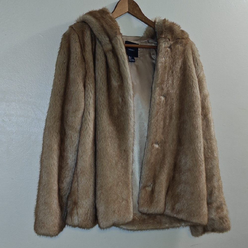 Forever 21 Cozy Tan Teddy Jacket